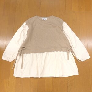 SEASON REASON by Lin.&Red シーズンリーズン ニット ベスト風 プルオーバー チュニック ブラウス LL シャツ 長袖 XL 2L ゆったり 大きい