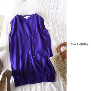 ジョンスメドレー JOHN SMEDLEY☆イングランド製☆メリノウール ニットベスト Sサイズ☆E-M 6512