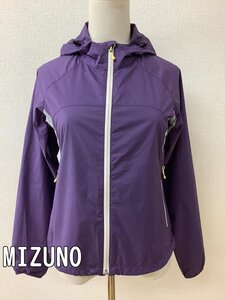 MIZUNO ミズノ パープルウィンドブレーカー 裏にピンク花柄のテープ サイズS