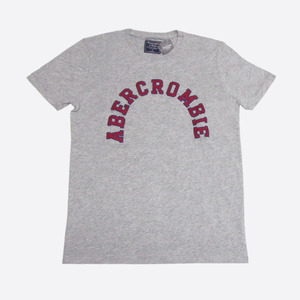 ★SALE★Abercrombie & Fitch/アバクロ★アップリケロゴ半袖Tシャツ (Grey/S)