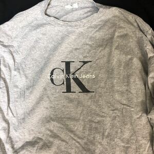 カルバンクライン　calvin klein Tシャツ ロンT ロングスリーブ　l xl グレー　90 送料無料