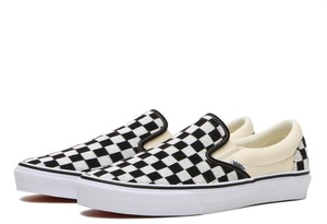 【VANS】 SLIP ON V98CF スリッポン ニット素材　チェッカー　黒白系　27.5cm