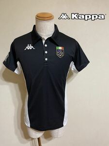 【良品】 kappa ITALIA GOLF カッパ イタリア ゴルフ ウェア ドライ ポロシャツ トップス サイズL 半袖 黒 白 KGMC2B49 フェニックス