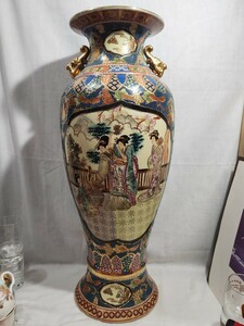 中国潮州高級陶器　壺　花瓶　中国　アンティーク　高さ約61.5cm 　ヴィンテージ 花入　花器 壷