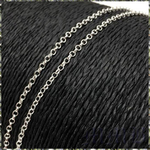 [NECKLACE] 925 Sterling Silver Plated Round Link Rolo ラウンド 丸アズキ チェーン シルバー ネックレス 2.5x470mm (4.4g) 【送料無料】