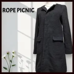 ROPÉ PICNIC ニットコート 上品なブラックで大人カジュアル 比翼仕立て