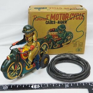 増田屋【Round MOTOR-CYCLE CABLE RIDER ラウンド モーターサイクル ケーブルライダー】ブリキ バイク■マスダヤMODERN TOYS【箱付】送料込