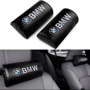 国内配送 2個セット BMW ビーエムダブリュー カーボンファイバー ネックパッド ヘッドレスト ピロー クッション M Performance Mスポーツ c