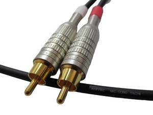 RCAケーブル 2本1セット 2.5m | ケーブル：立井電線 SOFTEC MIC CORD | プラグ：CANARE F-10