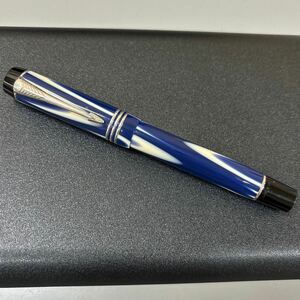 【1円】 5000本限定品 PARKER パーカー DUOFOLD デュオフォールド 万年筆 750 筆記用具 トゥルーブルー 青 レア