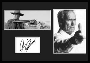 10種類!Clint Eastwood/クリント・イーストウッド/サインプリント&証明書付きフレーム/BW/モノクロ/ディスプレイ (7-3W)