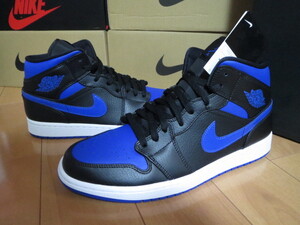 送料無料発送 ナイキ エアジョーダン 1 NIKE JORDAN BRAND NIKE AIR JORDAN 1 MID BLACK/HYPER ROYAL-WHITE 11 29.0 新品未使用 正規品