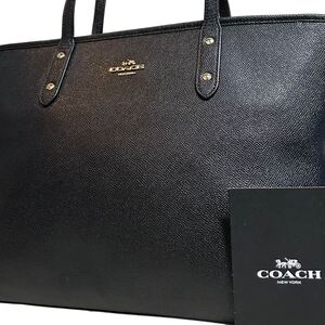 1円～【未使用】入手困難品 コーチ COACH トートバッグ ビジネスバッグ ブリーフケース A4 2way レザー メンズ レディース ブラック 黒