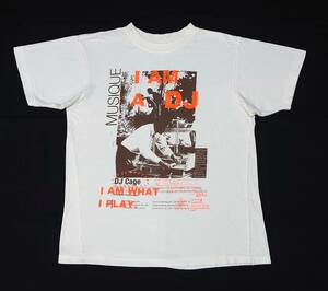 DJ Cage Tシャツ M 白 ROCK HARD HALL OF FAME COLLECTION 2001 英国製 ジョンケージ 中西俊夫 プラスチックス