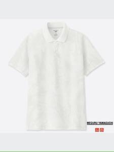 L ユニクロ ドライEXプリントポロシャツ（半袖・山口歴）ドライ EX UNIQLO コラボ アーミー柄 Meguru Yamaguchi 白 417947