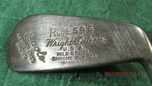 アイアン　希少　2番アイアン　REG NO585 Wrightfditson USA MILD steel CHROME PLATED PATAPPLD　中古