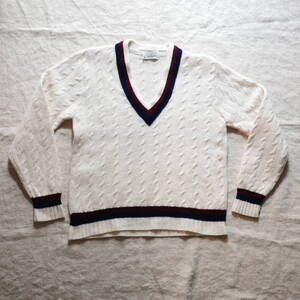 60s vintage tilden wool knit sweater Mサイズ相当 Vネック チルデンニット