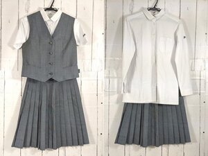 【as634】沖縄県 興南高校 女子用 学生服 制服 ベスト+半袖カッターシャツ+冬服スカート◆g66