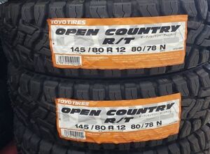 【在庫有】2024年製　トーヨー　オープンカントリー R/T 145/80R12 80/78N 4本総額 23200円　TOYO OPEN COUNTRY