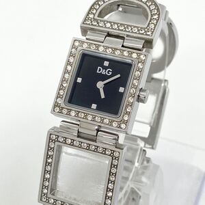 腕時計 レディース DOLCE＆GABBANA クォーツ quartz ロゴベルト ブラック Black シルバー silver ストーン ドルガバ D&G Watch Y2053