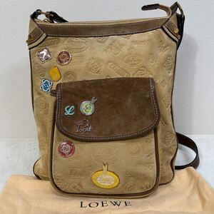 希少　LOEWE ロエベ　160周年記念　ロゴ型押し　ショルダーバック　バッチ付き