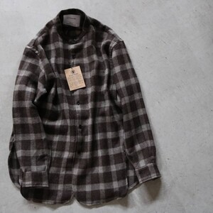 THE INOUE BROTHERS Baby Alpaca Check Baseball Shirt size M《ザ イノウエブラザーズ》ベイビー アルパカ チェック ベースボール シャツ