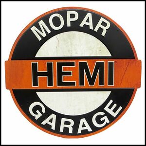 【モパー】mopar/HEMI/hemi/エンジン/v8/クライスラー/エンボス/ブリキ/看板 /ガレージ
