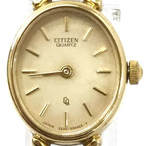 CITIZEN シチズン CQ 腕時計 3220-320603 YO クオーツ アナログ オーバル ゴールド ヴィンテージ ウォッチ コレクション レディース