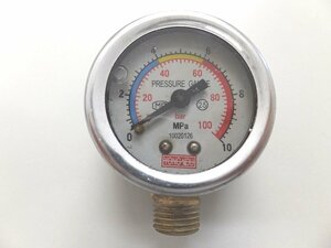 圧力計　汎用タイプ　グリセリン入り　10Mpa／100bar　動力噴霧器等に！　　動噴 洗車機 　　　 D33☆2