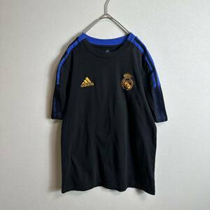 adidas アディダス　半袖Tシャツ　Sサイズ　レアルマドリー　スペイン　リーガ　ブラック　黒　ブルー　青