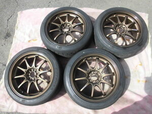 絶版 RAYS CE28 8.5J インセット+44 RE71RS 225/45R17 ジムカーナ ハチロク BRZ ZC6 ZA6 ブロンズ PCD100 5穴 鍛造 軽量 レイズエンジニア 