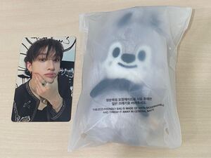 10CM バンザイ　ぬいぐるみ　ウルフチャン　ソウルコン　特典トレカ　stray kids バンチャン　ぬい　SKZOO MAGNET PLUSH KEYRING BABYver.