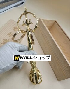 「密教法具 寺院用仏具」真言宗 錫杖 仏具 五鈷杵 仏教美術 銅製 磨き仕上げ 長さ23cm