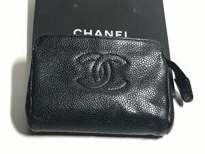 CHANEL シャネル ココマーク ポーチ キャビアスキン ブラック クラッチ小物入れ