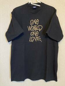 STUSSY One World One Love T-SHIRT L USED ステューシー SHAWN FONT Tシャツ ショーン フォント