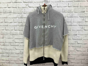 【レア】GIVENCHY ジバンシィ BM90MF4YDZ 変形パーカー フーディー ウール ニット グレー XSサイズ インポート イタリア製