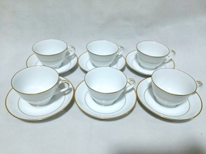 ★【一美堂】★ノリタケ製 Noritake★金縁『カップ＆ソーサー6組』★名品・美品★