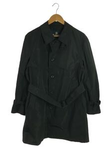 Aquascutum◆ステンカラーコート/36/ポリエステル/BLK/無地