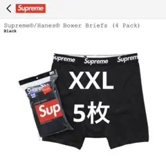 XXL5枚シュプリーム ヘインズ ボクサーブリーフ ブラック"