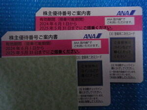 ★ANA　全日空　株主優待券2枚セット 有効期間2025/05/31 ミニレター(85円)の 送料は出品者負担★