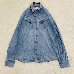 DENIM & SUPPLY RALPH LAURENデニムアンドサプライ　ラルフローレン　長袖　デニムシャツ　カジュアル　インディゴ　サイズXL ウエスタン