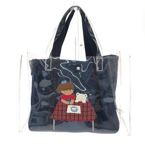 ◆FAMILIAR ファミリア ajew トートバッグ◆ ネイビー/クリア PVC レディース bag 鞄