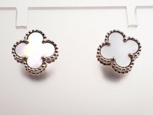 美品 Van Cleef&Arpels(ヴァンクリーフ&アーペル) スウィートアルハンブラ ピアス マザーオブパール K18WG 2.7g