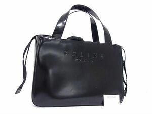 1円 ■美品■ CELINE セリーヌ レザー ハンドバッグ トートバッグ レディース ブラック系 FD4777