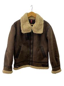 ALPHA INDUSTRIES◆B-3 JACKET FAKE MOUTON/フライトジャケット/L/フェイクレザー/BRW/TA1398-068