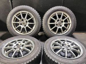 175/65R14 スタッドレス アルミホイール ダンロップWM02 14インチ 5.5J 100-4H +38 フィット パッソ ヴィッツ キューブ ノート 682114