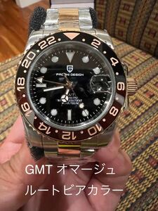 GMT ルートビア自動巻　茶黒　パガーニデザイン　GMTマスターオマージュ　ピンクゴールド　noob