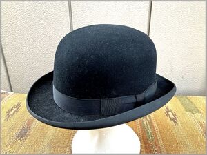 ★RESISTOL レジストール　ビンテージ　60s　ハット　size 7 1/8　ブラック★検 帽子 キャップ 山高帽 ボーラー アメリカ 古着 40s 50s 70s