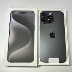 1円~【初期化済み】美品 Apple iPhone 15 Pro Max 256GB ブラックチタニウム SIMフリー MU6P3J/A ACロック解除済み 箱付 GK-100083-16