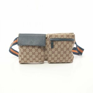 グッチ GGキャンバス ブランドオフ GUCCI キャンバス ウエストバッグ ボディバッグ キャンバス/レザー 中古 メンズ レディース